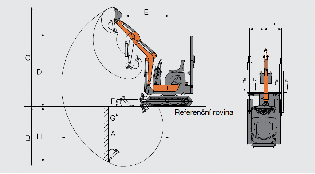 Pracovní diagram Hitachi ZX10U-6